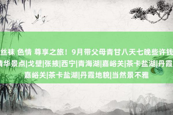 丝袜 色情 尊享之旅！9月带父母青甘八天七晚些许钱？如何玩攻略+精华景点|戈壁|张掖|西宁|青海湖|嘉峪关|茶卡盐湖|丹霞地貌|当然景不雅