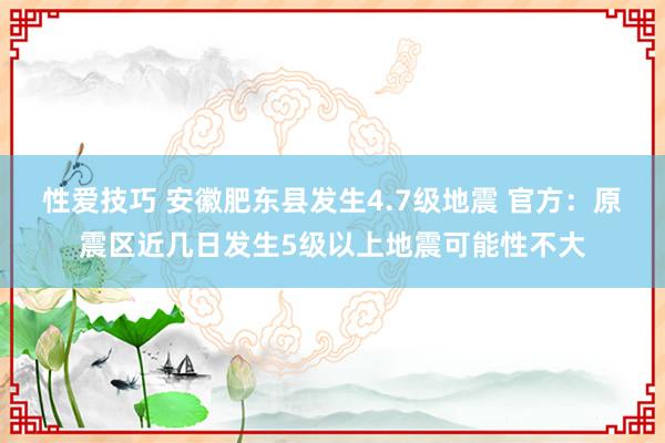 性爱技巧 安徽肥东县发生4.7级地震 官方：原震区近几日发生5级以上地震可能性不大