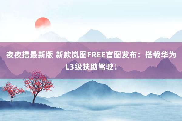 夜夜撸最新版 新款岚图FREE官图发布：搭载华为L3级扶助驾驶！